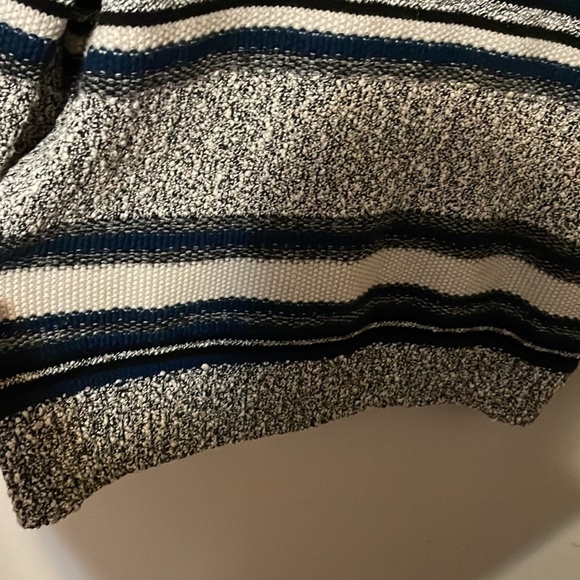 Vince Multicolor Textured Stripe Wool Blend Boatneck Pullover Sweater - Picture 7 of 10